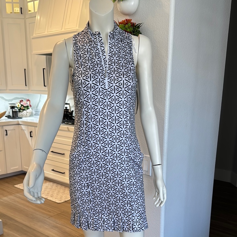Tennis / Golf Geometric Pattern Sleeveless Dress
